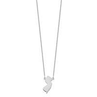 14K White Gold New Jersey State Necklace view 2