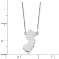 14K White Gold New Jersey State Necklace view 3