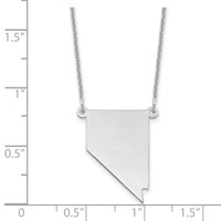 14K White Gold Nevada State Necklace view 3