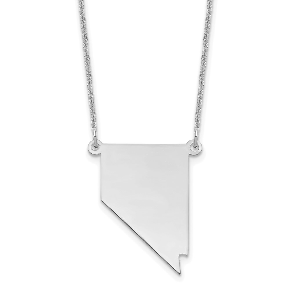 14K White Gold Nevada State Necklace