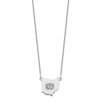 14K White Gold Ohio State Necklace view 4