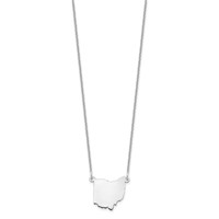 14K White Gold Ohio State Necklace view 2
