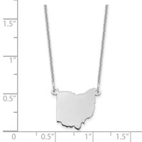 14K White Gold Ohio State Necklace view 3