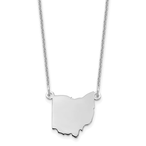 14K White Gold Ohio State Necklace