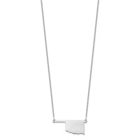 14K White Gold Oklahoma State Necklace view 2