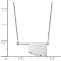 14K White Gold Oklahoma State Necklace view 3