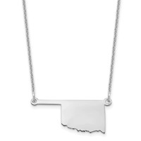 14K White Gold Oklahoma State Necklace view 1