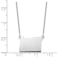 14K White Gold Oregon State Necklace view 3