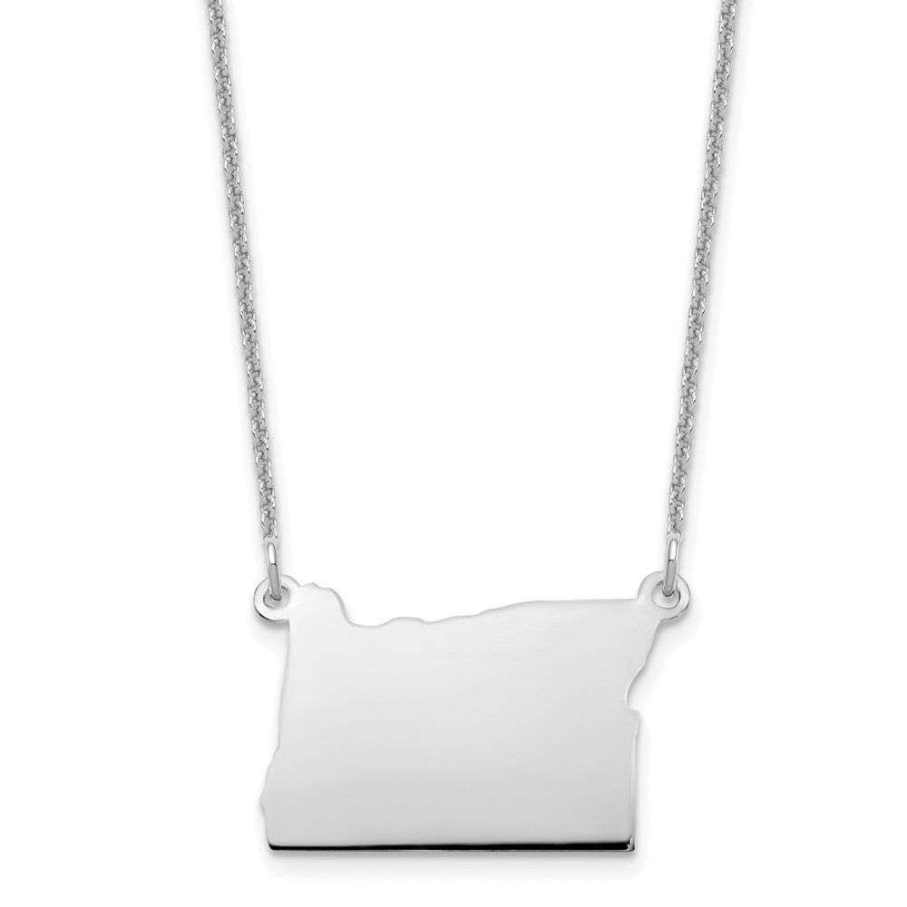 14K White Gold Oregon State Necklace