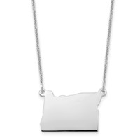 14K White Gold Oregon State Necklace view 1