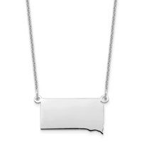 14K White Gold South Dakota State Necklace view 1