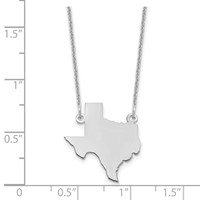 14K White Gold Texas State Necklace view 3