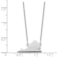 14K White Gold Virginia State Necklace view 3