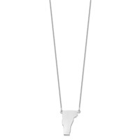 14K White Gold Vermont State Necklace view 2