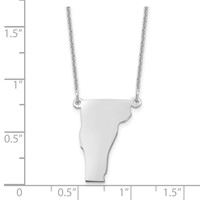 14K White Gold Vermont State Necklace view 3