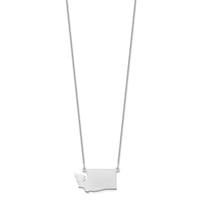14K White Gold Washington State Necklace view 2