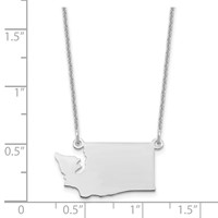 14K White Gold Washington State Necklace view 3