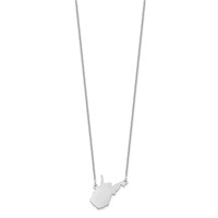 14K White Gold Wisconsin State Necklace view 2