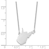 14K White Gold Wisconsin State Necklace view 3