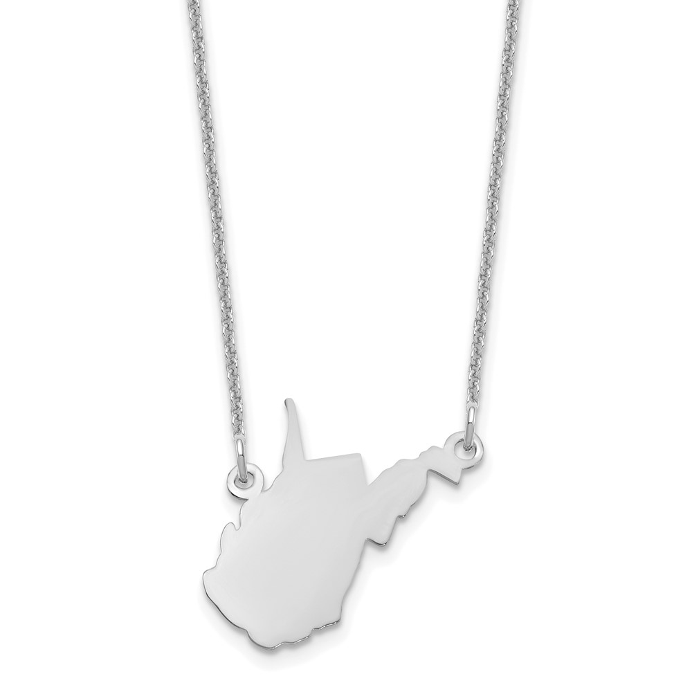 14K White Gold Wisconsin State Necklace
