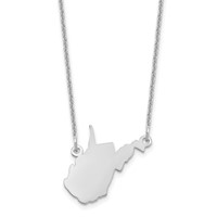 14K White Gold Wisconsin State Necklace view 1
