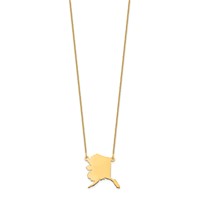 14K Yellow Gold Alaska State Necklace view 2