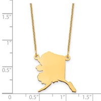 14K Yellow Gold Alaska State Necklace view 3