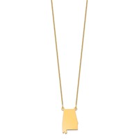14K Yellow Gold Alabama State Necklace view 2