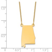 14K Yellow Gold Alabama State Necklace view 3