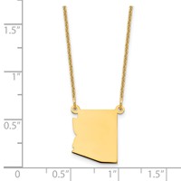 14K Yellow Gold Arizona State Necklace view 3