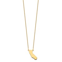 14K Yellow Gold California State Necklace view 2