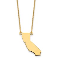 14K Yellow Gold California State Necklace view 1