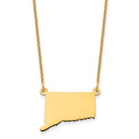 14KY Connecticut State Necklace view 1