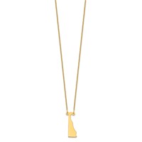 14K Yellow Gold Delaware State Necklace view 2