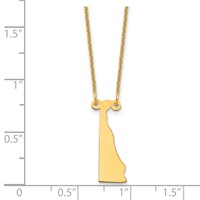 14K Yellow Gold Delaware State Necklace view 3