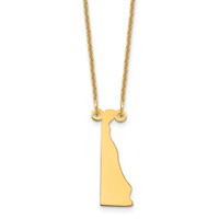 14K Yellow Gold Delaware State Necklace view 1