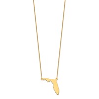 14K Yellow Gold Florida State Necklace view 2