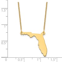14K Yellow Gold Florida State Necklace view 3