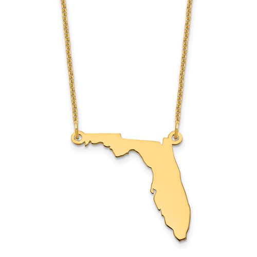 14K Yellow Gold Florida State Necklace