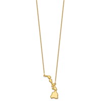 14K Yellow Gold Hawaii State Necklace view 2