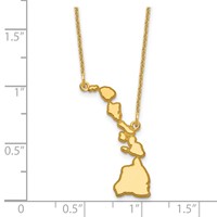 14K Yellow Gold Hawaii State Necklace view 3