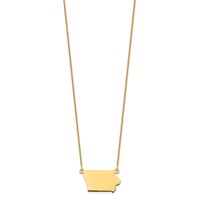 14K Yellow Gold Iowa State Necklace view 2