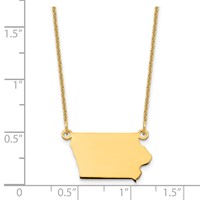 14K Yellow Gold Iowa State Necklace view 3
