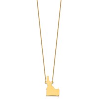 14K Yellow Gold Idaho State Necklace view 2
