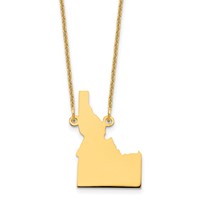 14K Yellow Gold Idaho State Necklace view 1