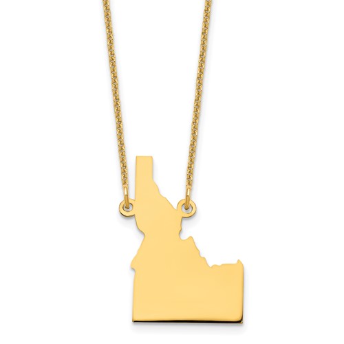 14K Yellow Gold Idaho State Necklace