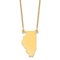 14KY Illinois State Necklace view 1