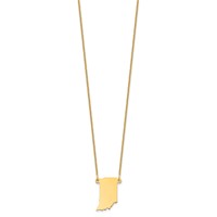 14K Yellow Gold Indiana State Necklace view 2