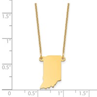 14K Yellow Gold Indiana State Necklace view 3