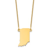 14K Yellow Gold Indiana State Necklace view 1